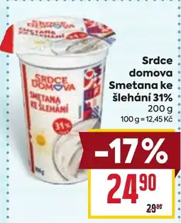 Billa Srdce domova Smetana ke šlehání 31% nabídka
