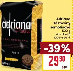 Billa Adriana Těstoviny semolinové nabídka