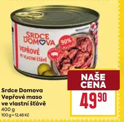 Billa Srdce Domova Vepřové maso ve vlastní šťávě nabídka