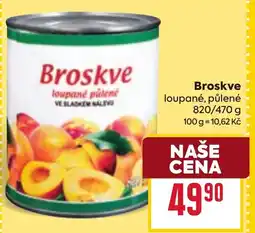 Billa Broskve loupané, půlené nabídka