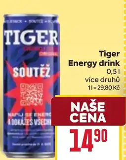 Billa Tiger Energy drink nabídka
