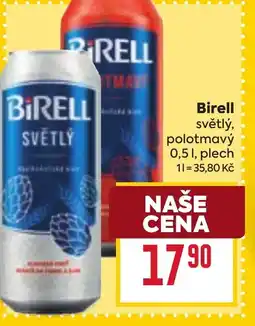 Billa Birell světlý, polotmavý nabídka