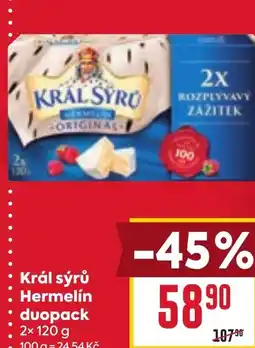 Billa Král sýrů Hermelín duopack nabídka