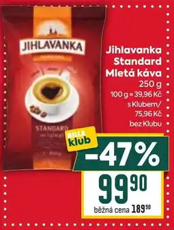 Billa Jihlavanka Standard Mletá káva nabídka