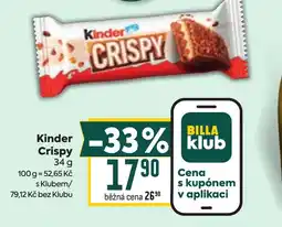Billa Kinder Crispy nabídka