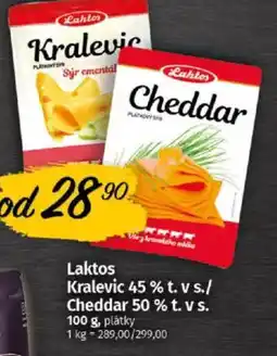 COOP TIP Laktos Kralevic 45 % t. v s./ Cheddar 50 % t. v s. nabídka