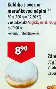 CBA Kobliha s ovocno-meruňkovou náplní, 50 g nabídka