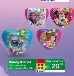 Tamda Foods Candy Planet plastové srdce with cookies 11g, 5,5g nabídka