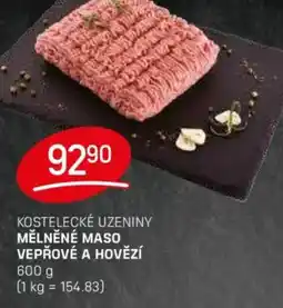 Flop Kostelecké uzeniny mělněné maso vepřové a hovězí nabídka