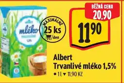 Albert Albert Trvanlivé mléko 1,5% nabídka