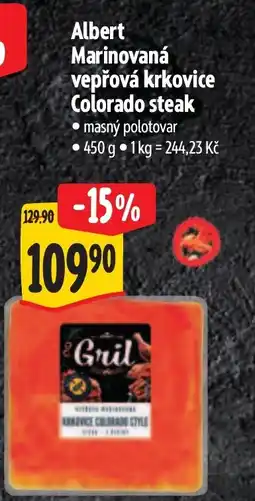 Albert Albert Marinovaná vepřová krkovice Colorado steak nabídka