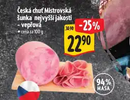 Albert Česká chuť Mistrovská šunka nejvyšší jakosti - vepřová nabídka