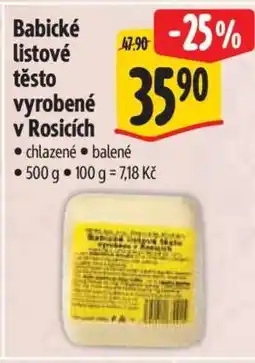 Albert Babičké listové těsto vyrobené v Rosicích nabídka