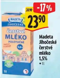 Albert MADETA Jihočeské Čerstvé mléko 1,5% nabídka