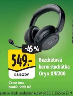 Albert Bezdátová herní sluchátka Oryx XW200 nabídka