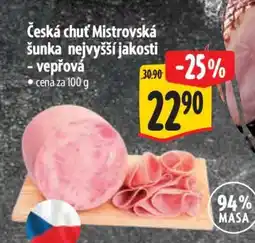 Albert Česká chuť Mistrovská šunka nejvyšší jakosti - vepřová nabídka