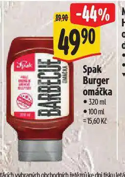 Albert Spak burger omáčka nabídka