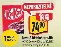 Albert Nestlé dětské cereálie nabídka