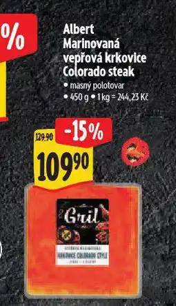 Albert Marinovaná vepřová krkovice colorado steak nabídka