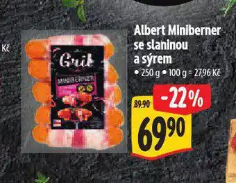 Albert Miniberner se slaninou a sýrem nabídka