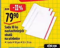 Albert Sada 10 ks nastavitelných obalů na očebnice nabídka