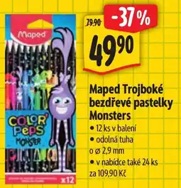 Albert Maped Trojboké bezdřevé pastelky Monsters nabídka