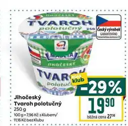 Billa Jihočeský Tvaroh polotučný 250 g nabídka