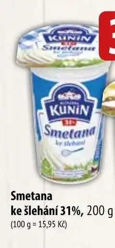 Bala KUNIN Smetana ke šlehání 31% nabídka