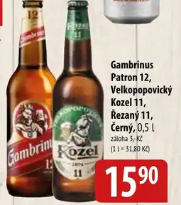 Bala Gambrinus Patron 12, Velkopopovický Kozel 11, Řezaný 11, Černý nabídka