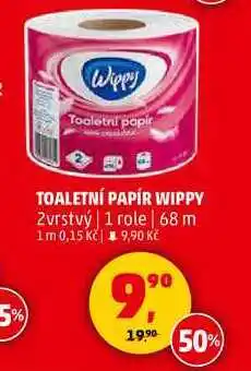 Penny Market TOALETNÍ PAPÍR WIPPY 2vrstvý, 1 role 68 m nabídka
