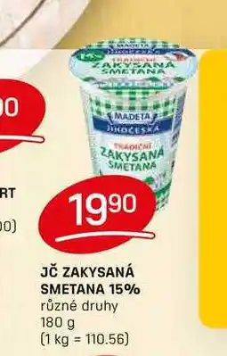 Flop JČ ZAKYSANÁ SMETANA 15% různé druhy 180 g nabídka