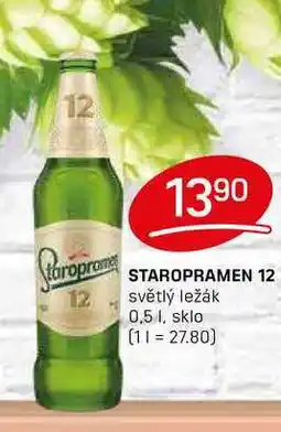 Flop STAROPRAMEN 12 světlý ležák 0,5l nabídka
