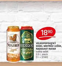 Flop RADEGAST RATAR světlý ležák 0,5 1, plech nabídka