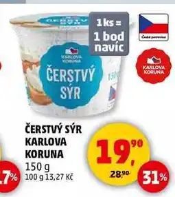Penny Market ČERSTVÝ SÝR KARLOVA KORUNA, 150 g nabídka
