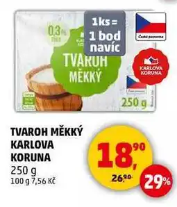 Penny Market TVAROH MĚKKÝ KARLOVA KORUNA, 250 g nabídka