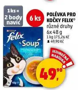 Penny Market POLÉVKA KOČKY FELIX různé druhy, 6x 48 g nabídka