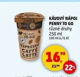Penny Market KÁVOVÝ NÁPOJ PENNY TO GO různé druhy, 250 ml nabídka