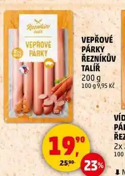 Penny Market VEPŘOVÉ PÁRKY ŘEZNÍKŮV TALÍŘ, 200 g nabídka