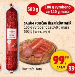 Penny Market SALÁM POLIČAN ŘEZNÍKŮV TALÍŘ 100 g vyrobeno ze 140 g masa, 500 g nabídka