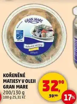Penny Market KOŘENĚNÉ MATJESY V OLEJI GRAN MARE, 200/130 g nabídka