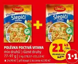 Penny Market POLÉVKA POCTIVÁ VITANA mix druhů, různé druhy, 77-97 g nabídka