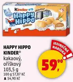 Penny Market HAPPY HIPPO KINDER kakaový, oříškový, 103,5 g nabídka