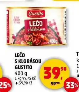 Penny Market LEČO S KLOBÁSOU GUSTITO, 400 g nabídka