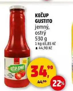 Penny Market KEČUP GUSTITO jemný, ostrý, 530 g nabídka