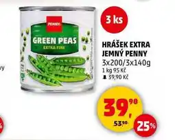 Penny Market HRÁŠEK EXTRA JEMNÝ PENNY, 3x200/3x140g nabídka