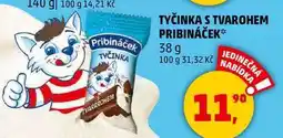 Penny Market TYČINKA S TVAROHEM PRIBINÁČEK, 38g nabídka