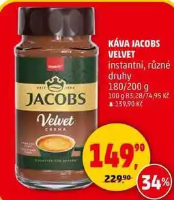 Penny Market KÁVA JACOBS VELVET instantní, různé druhy, 180/200 g nabídka