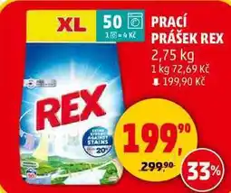 Penny Market PRACÍ PRÁŠEK REX, 2,75 kg nabídka