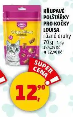 Penny Market KŘUPAVÉ POLŠTÁŘKY PRO KOČKY LOUISA různé druhy, 70 g nabídka