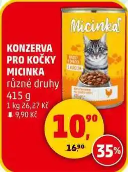 Penny Market KONZERVA PRO KOČKY MICINKA různé druhy, 415 g nabídka